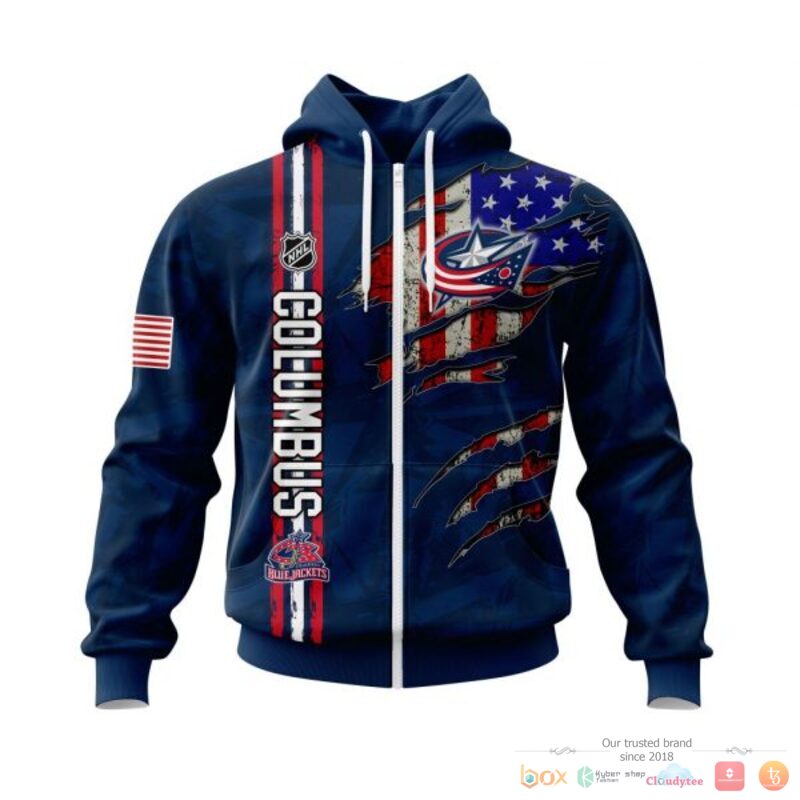 Personalized Columbus Blue Jackets With American Flag 3d shirt hoodie 1