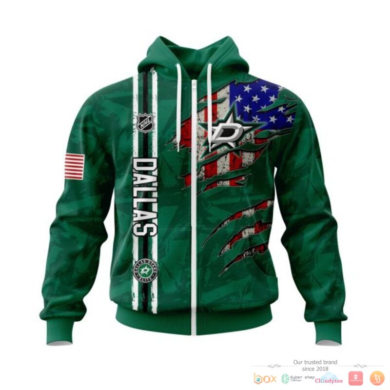 Personalized Dallas Stars With American Flag 3d shirt hoodie 1
