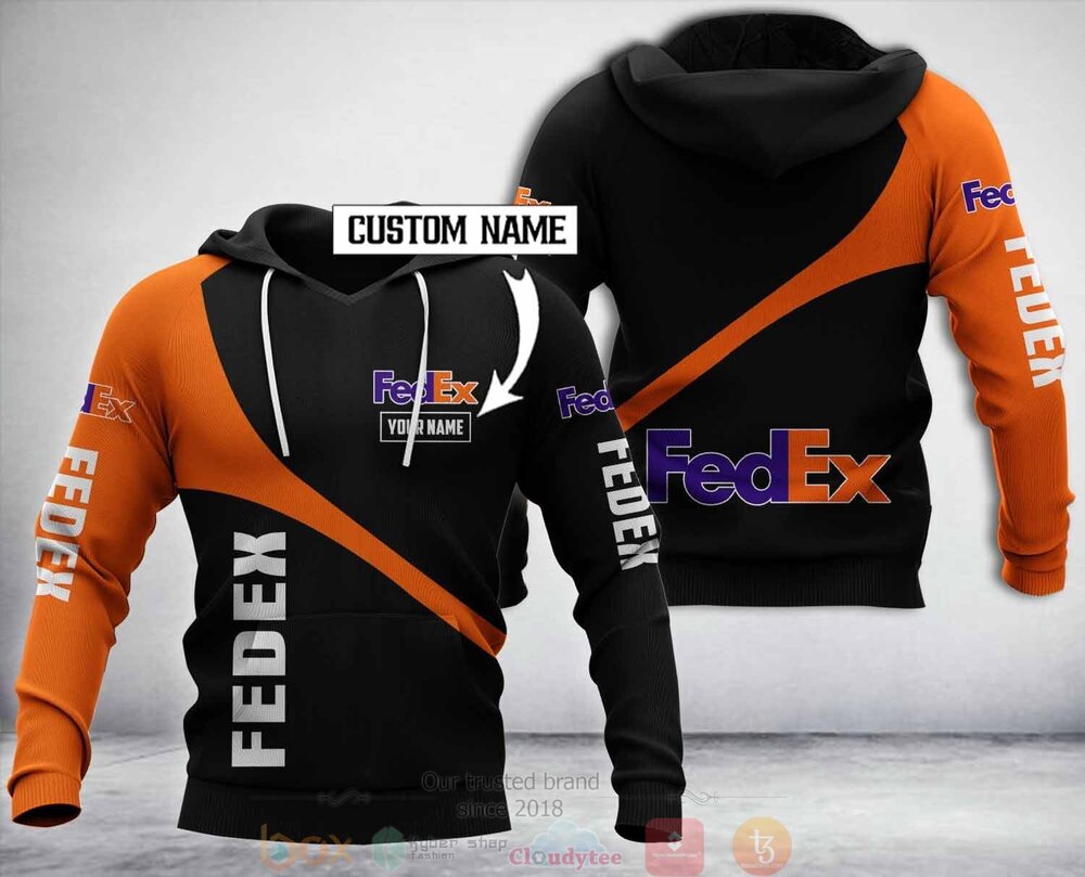 Personalized Fedex Black 3D Hoodie Zip Hoodie