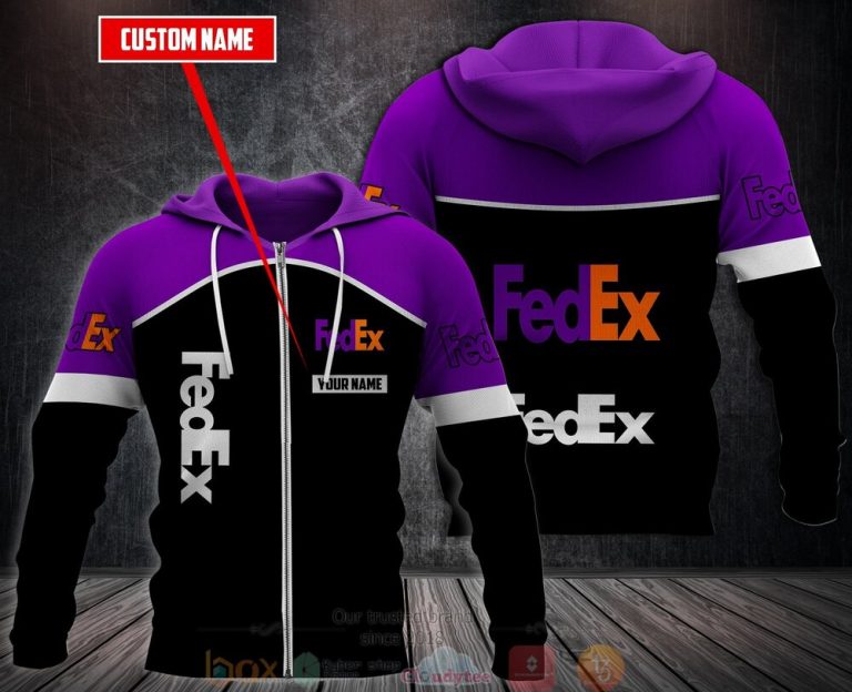 Personalized Fedex Ground Purple 3D Fleece Hoodie Hoodie 1 2