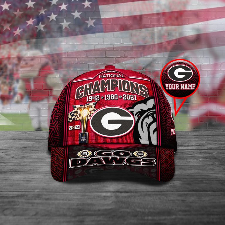 Personalized Georgia Bulldogs National Champions Go Dawgs Cap 1 2 3