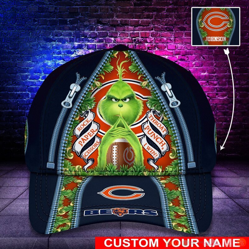 Personalized Grinch Chicago Bears NFL Custom Cap