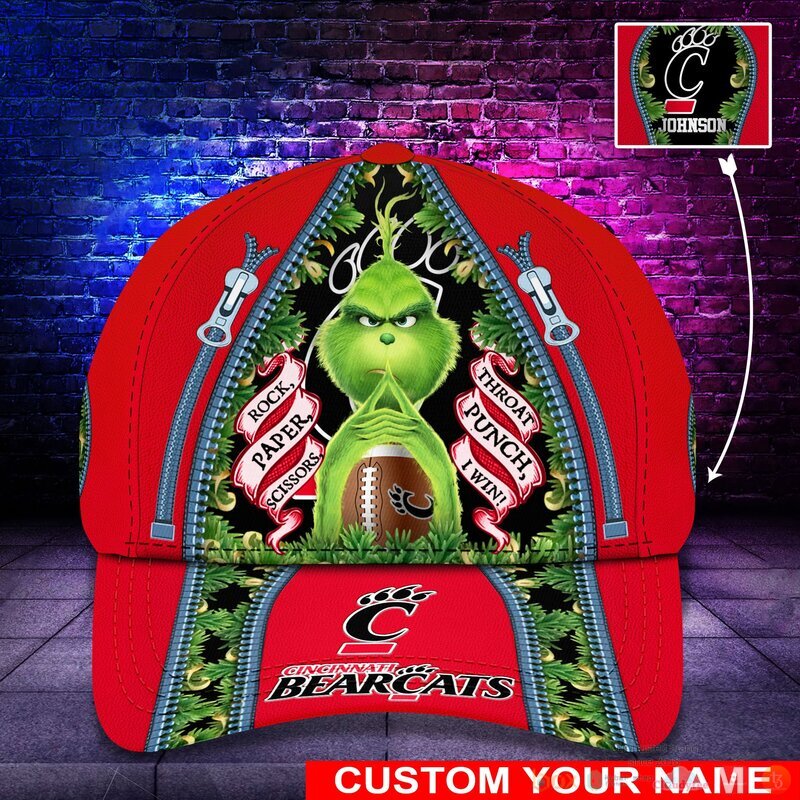 Personalized Grinch Cincinnati Bearcats NCAA Custom Cap