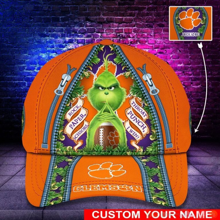 Personalized Grinch Clemson Tigers NCAA Custom Cap