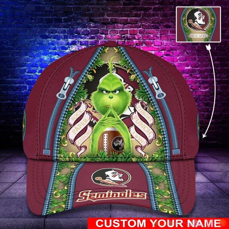 Personalized Grinch Florida State Seminoles NCAA Custom Cap