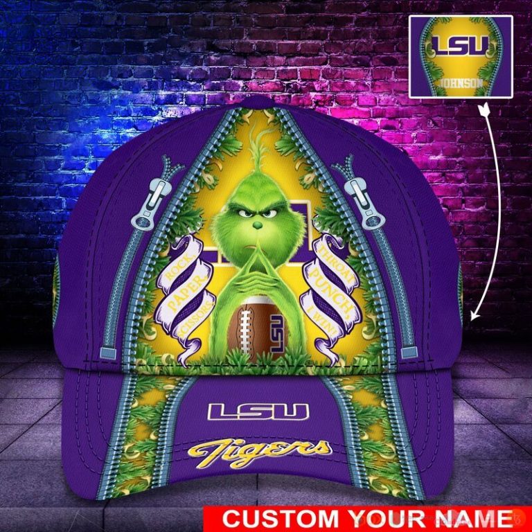 Personalized Grinch LSU Tigers NCAA Custom Cap