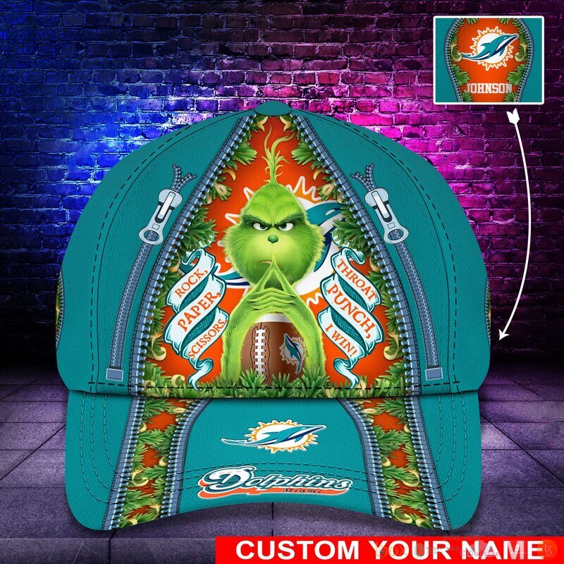 Personalized Grinch Miami Dolphins NFL Custom Cap