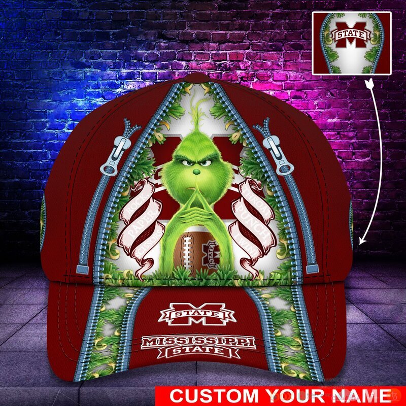 Personalized Grinch Mississippi State Bulldogs NCAA Custom Cap
