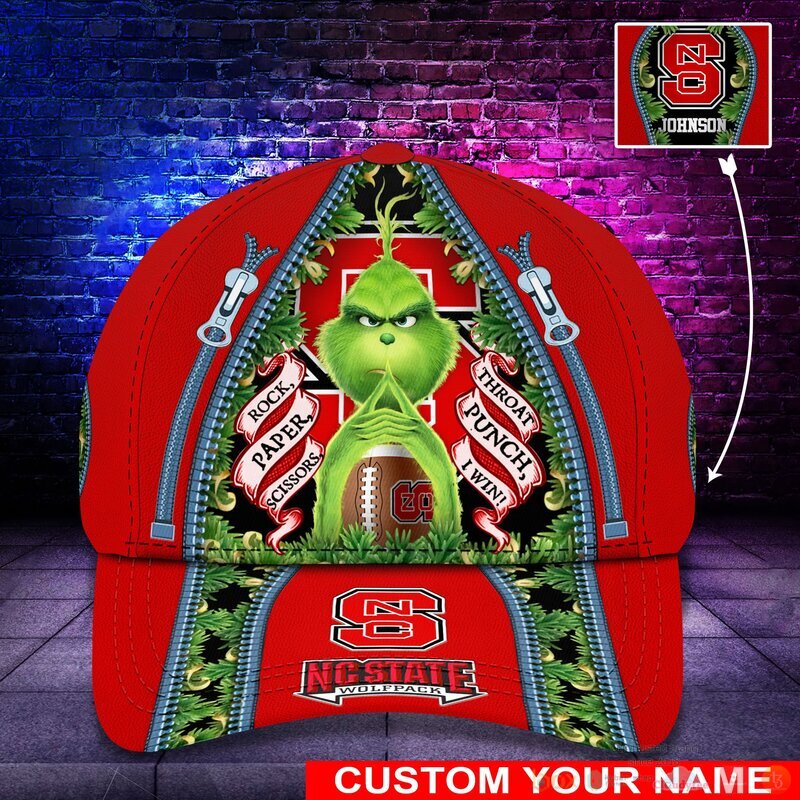 Personalized Grinch NC State Wolfpack NCAA Custom Cap