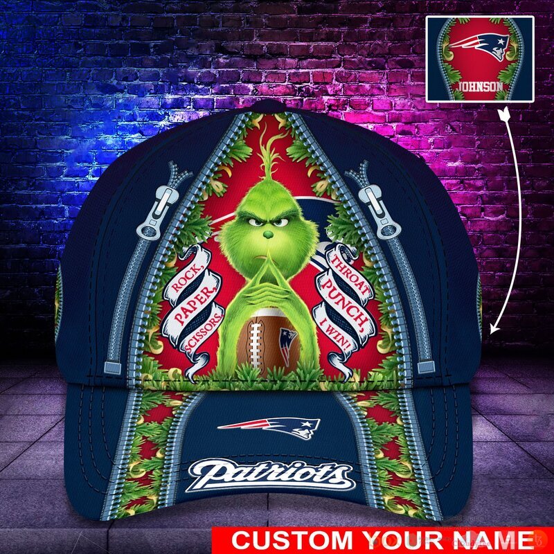 Personalized Grinch New England Patriots NFL Custom Cap