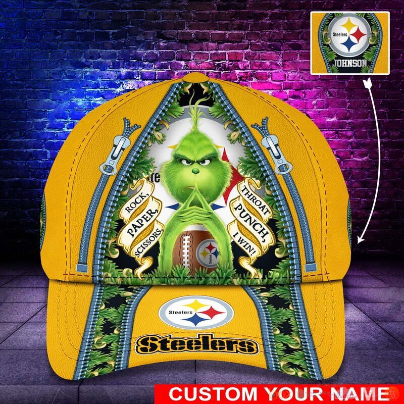 Personalized Grinch Pittsburgh Steelers NFL Custom Cap