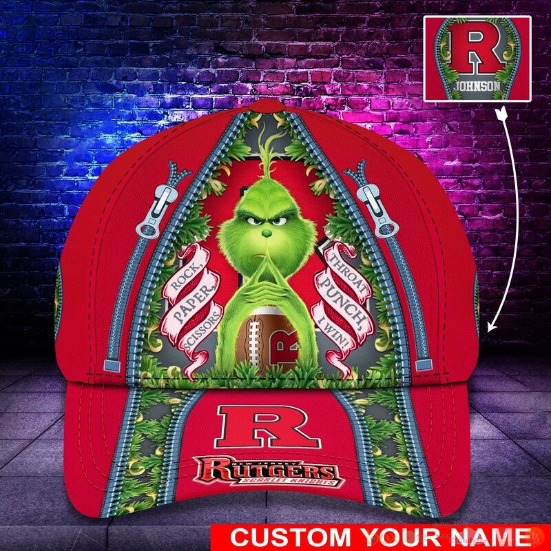 Personalized Grinch Rutgers Scarlet Knights NCAA Custom Cap