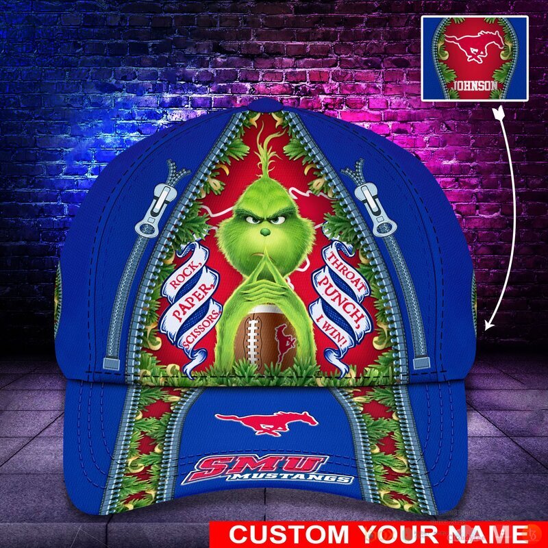 Personalized Grinch SMU Mustangs NCAA Custom Cap