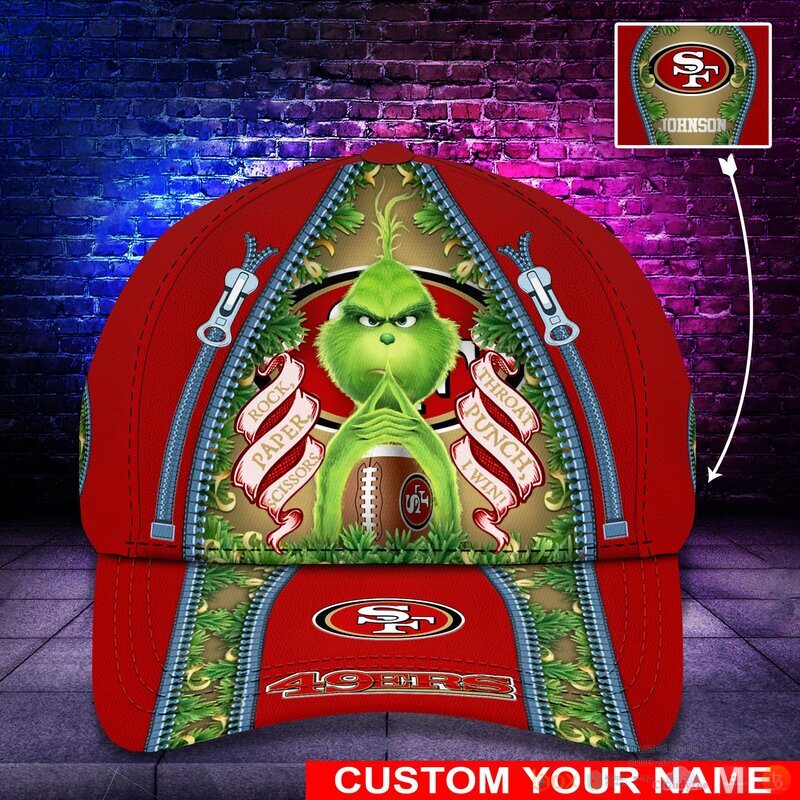 Personalized Grinch San Francisco 49ers NFL Custom Cap