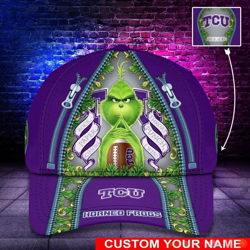 Personalized Grinch TCU Horned Frogs NCAA Custom Cap