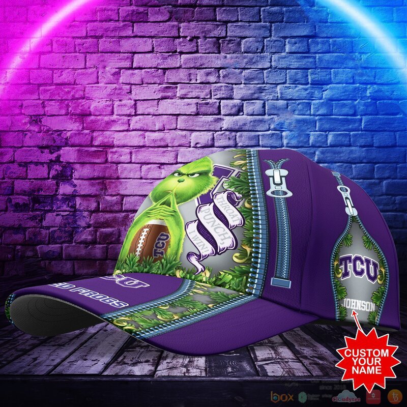 Personalized Grinch TCU Horned Frogs NCAA Custom Cap 1
