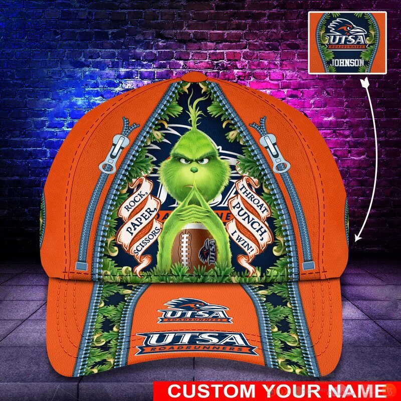 Personalized Grinch UTSA Roadrunners NCAA Custom Cap