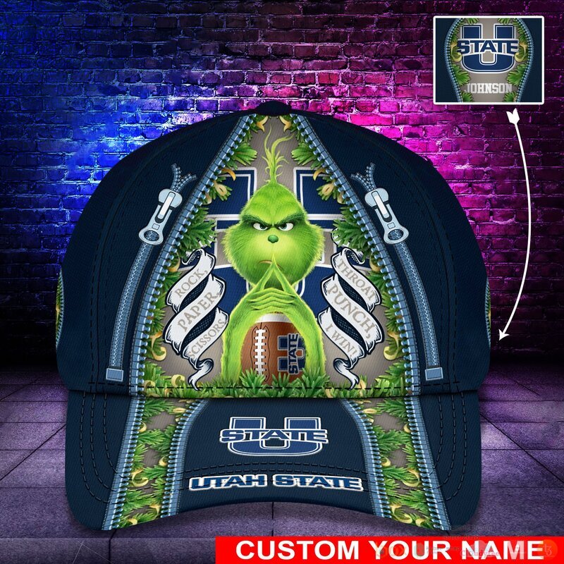 Personalized Grinch Utah State Aggies NCAA Custom Cap