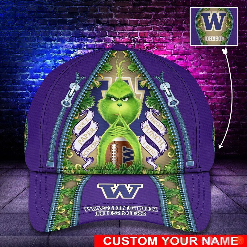 Personalized Grinch Washington Huskies NCAA Custom Cap