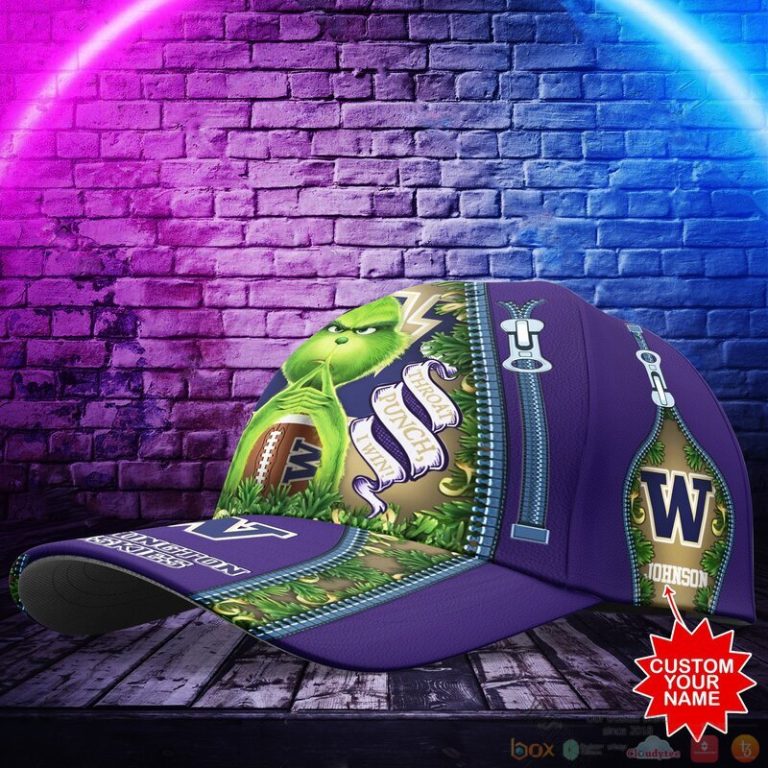 Personalized Grinch Washington Huskies NCAA Custom Cap 1