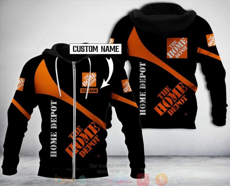 Personalized Home Depot Black 3D Hoodie Zip Hoodie 1