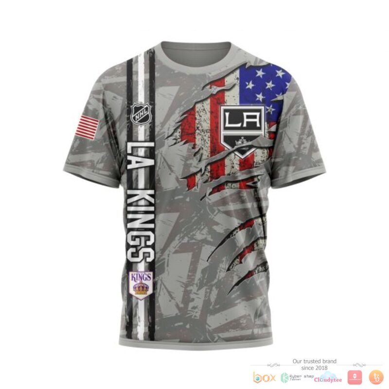 Personalized Los Angeles Kings With American Flag 3d shirt hoodie 1 2 3 4 5