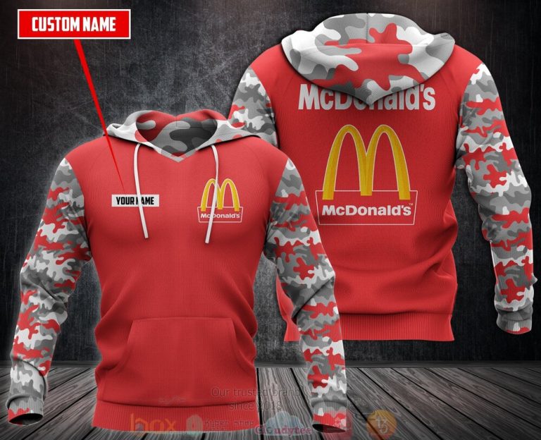 Personalized McdonaldS Red 3D Hoodie Zip Hoodie 1