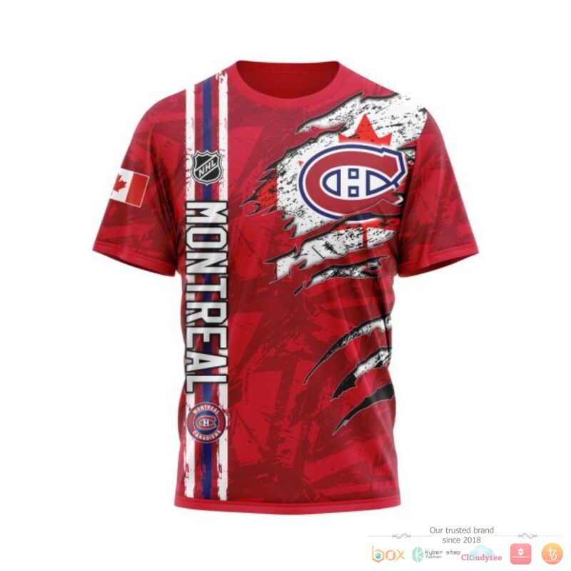 Personalized Montreal Canadiens With Canada Flag 3d shirt hoodie 1 2 3 4 5