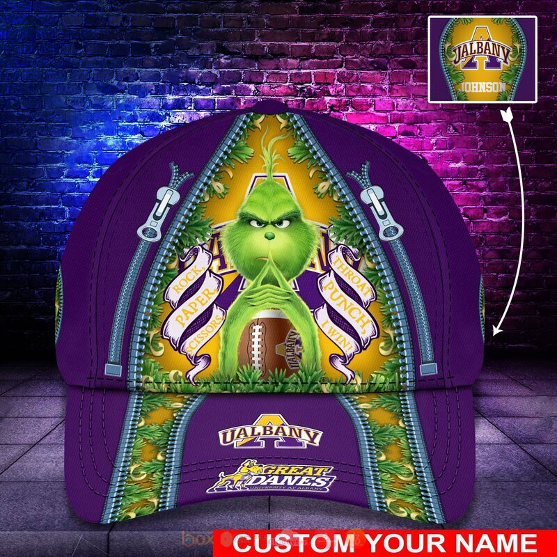 Personalized NCAA Albany Great Danes The Grinch Cap