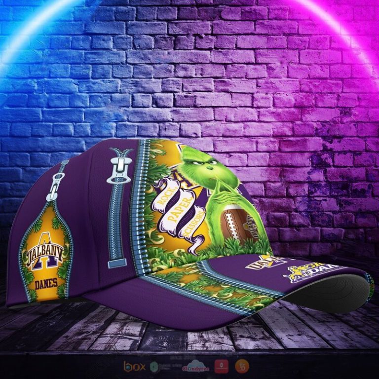 Personalized NCAA Albany Great Danes The Grinch Cap 1 2