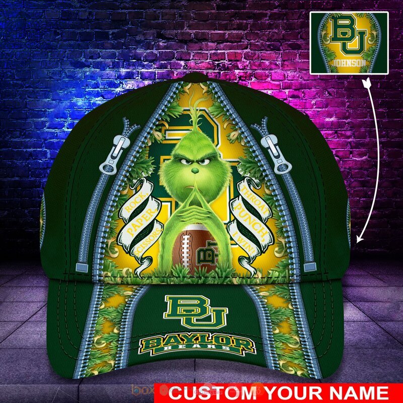 Personalized NCAA Baylor Bears The Grinch Cap