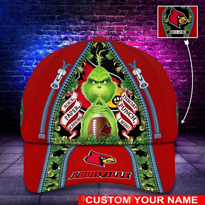 Personalized NCAA Louisville Cardinals The Grinch Cap