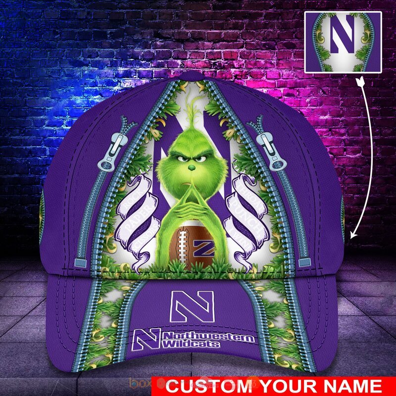 Personalized NCAA Northwestern Wildcats The Grinch Cap