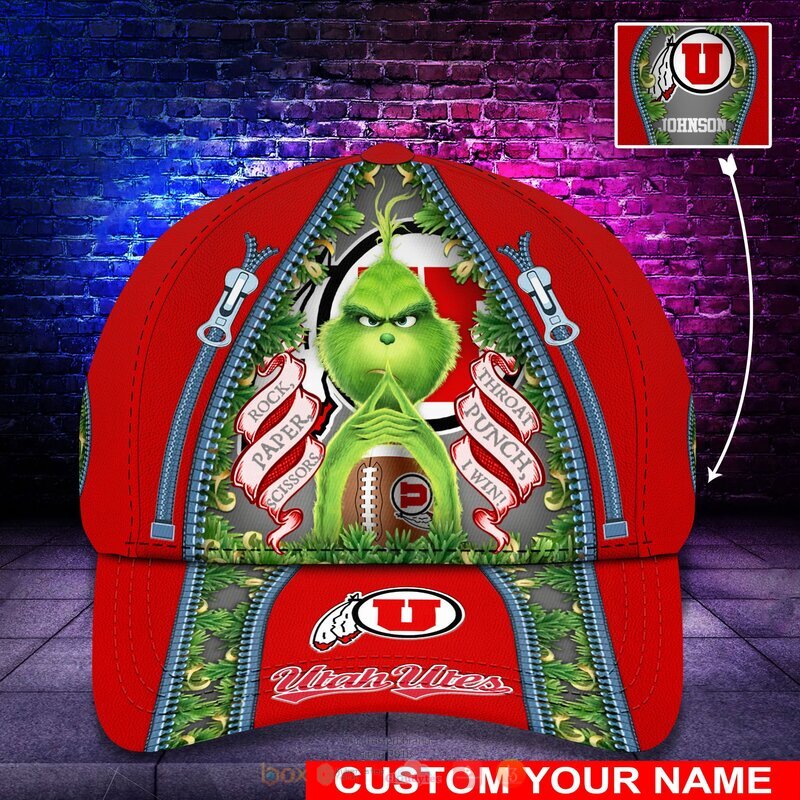 Personalized NCAA Utah Utes The Grinch Cap