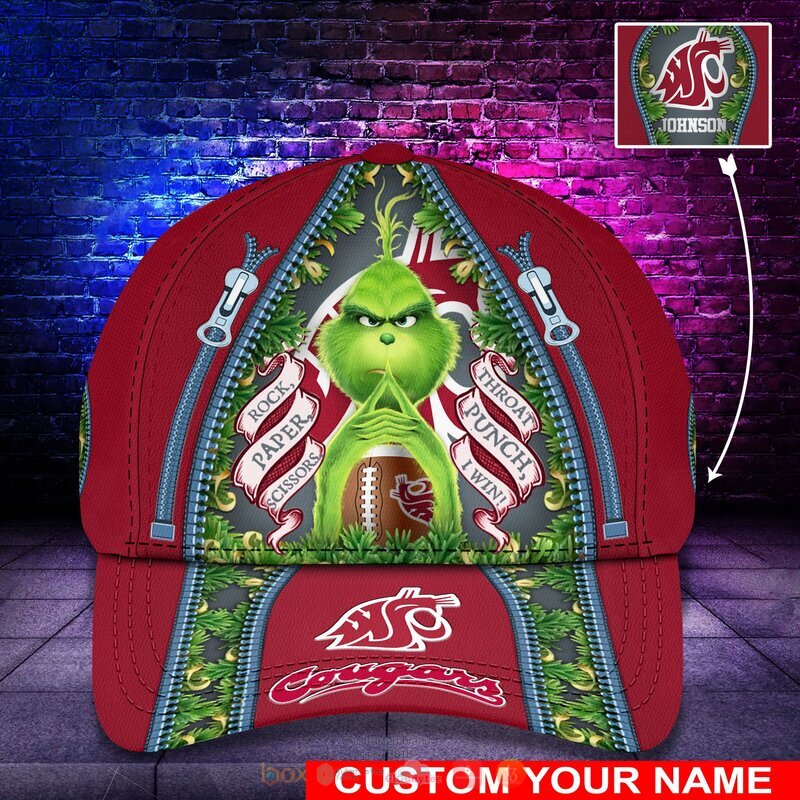 Personalized NCAA Washington State Cougars The Grinch Cap