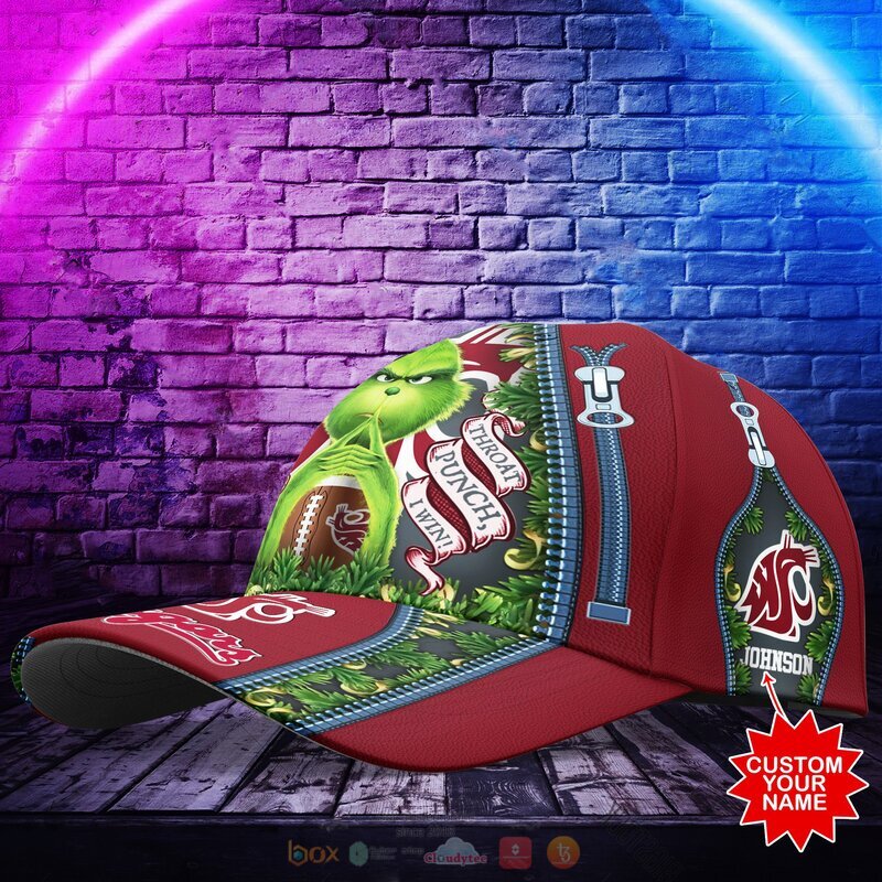 Personalized NCAA Washington State Cougars The Grinch Cap 1