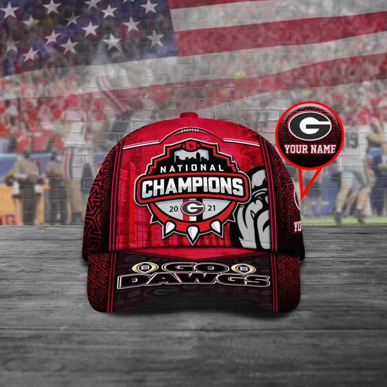 Personalized NFL Georgia National Champions Cap 1 2 3