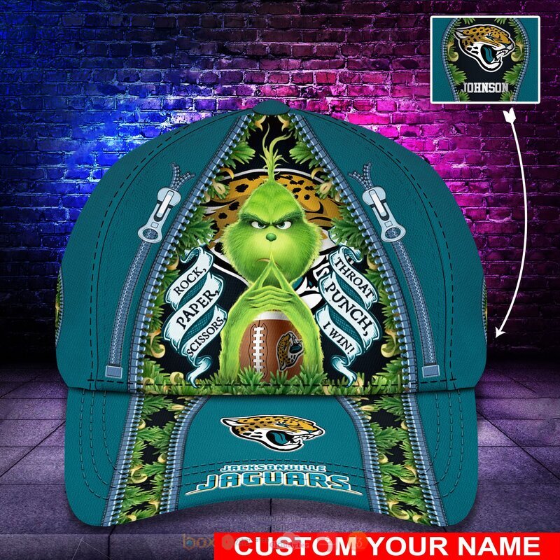 Personalized NFL Jacksonville Jaguars The Grinch Cap
