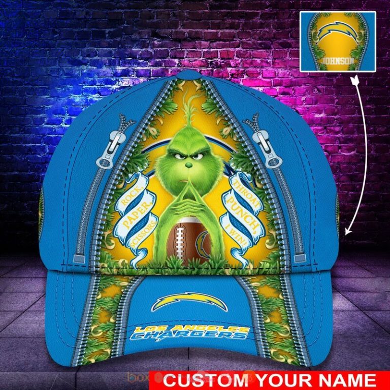 Personalized NFL Los Angeles Chargers The Grinch Cap