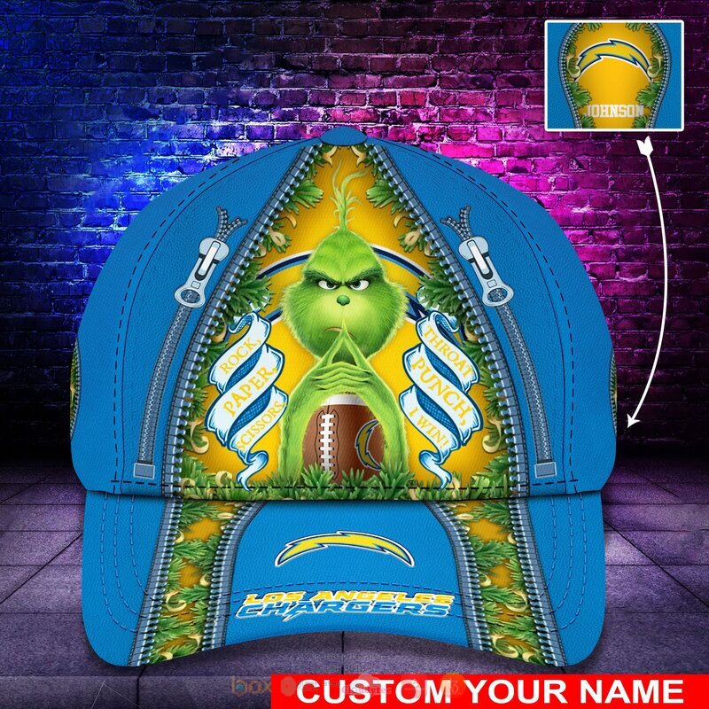 Personalized NFL Los Angeles Chargers The Grinch Cap