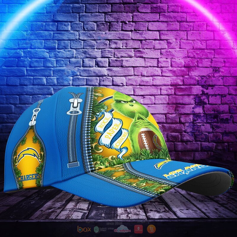 Personalized NFL Los Angeles Chargers The Grinch Cap 1 2