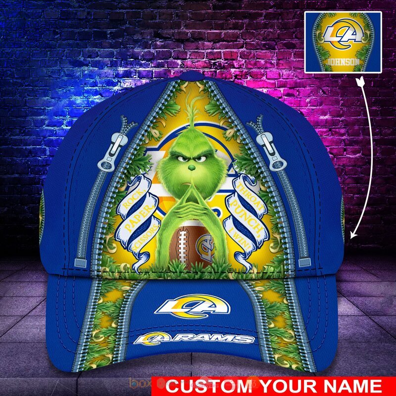 Personalized NFL Los Angeles Rams The Grinch Cap