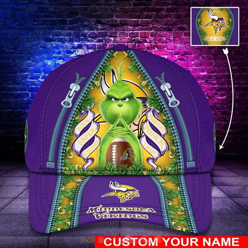 Personalized NFL Minnesota Vikings The Grinch Cap