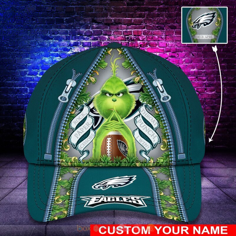 Personalized NFL Philadelphia Eagles The Grinch Cap