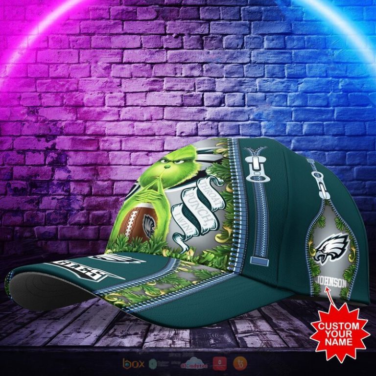 Personalized NFL Philadelphia Eagles The Grinch Cap 1