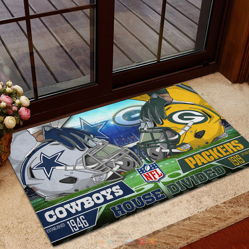 Personalized NFL Teams House Divided Doormat 1 2