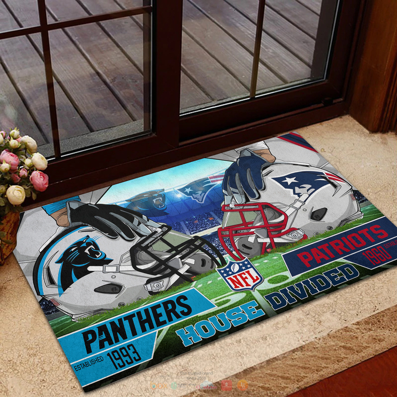 Personalized NFL Teams House Divided Doormat 1 2 3 4 5