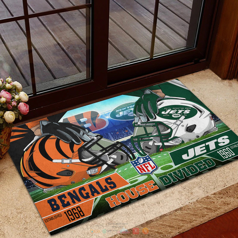 Personalized NFL Teams House Divided Doormat 1 2 3 4 5 6 7