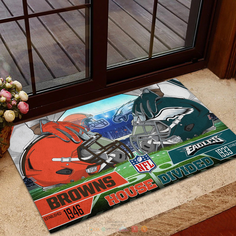 Personalized NFL Teams House Divided Doormat 1 2 3 4 5 6 7 8