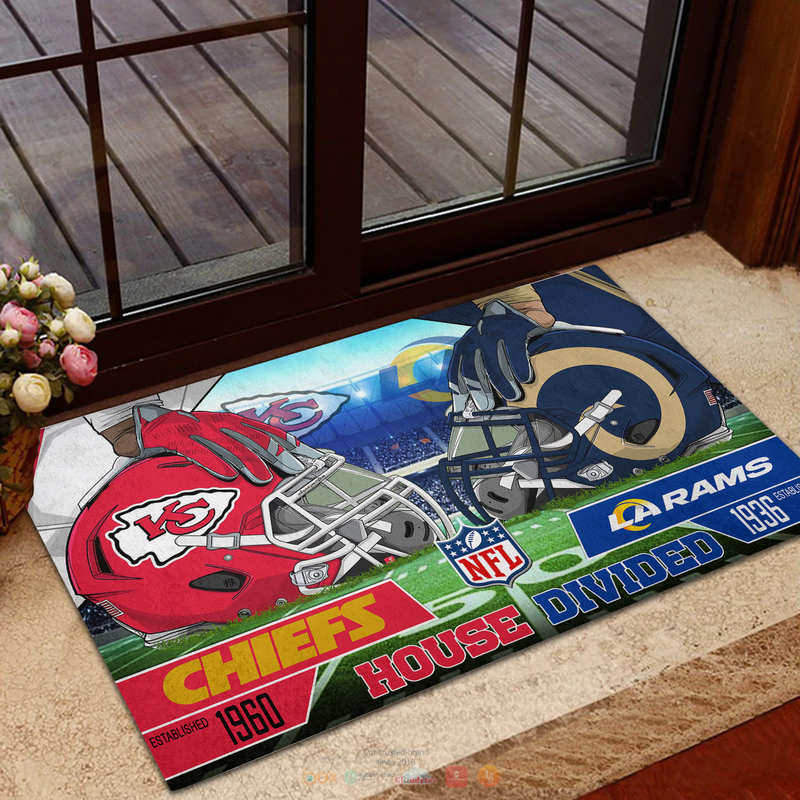 Personalized NFL Teams House Divided Doormat 1 2 3 4 5 6 7 8 9